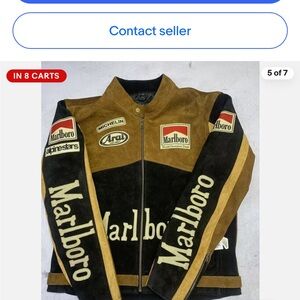 Unworn Vintage Marlboro Brown and Black Racing Jacket